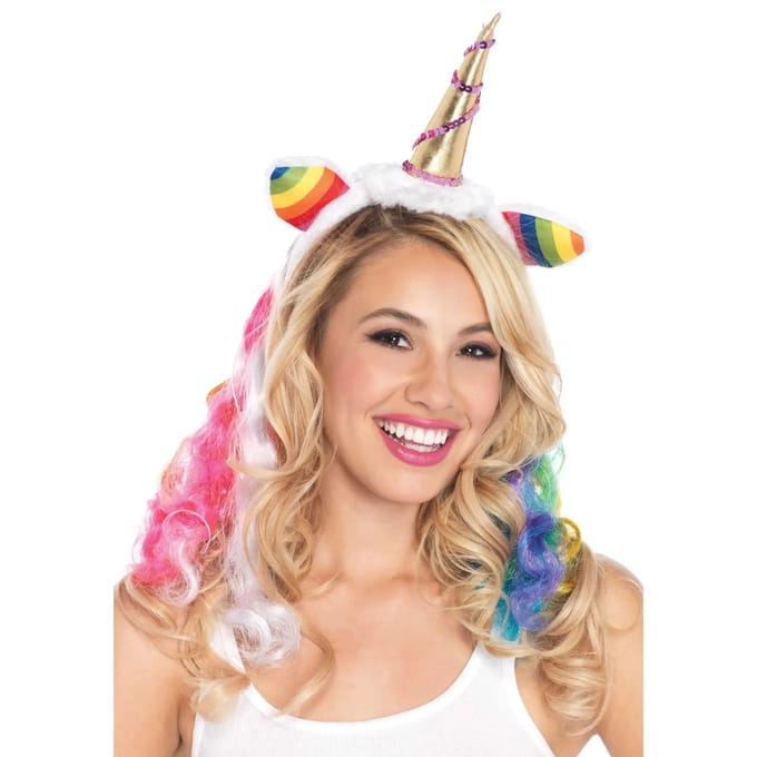 Regenboog eenhoorn haarband voor dames Leg Avenue