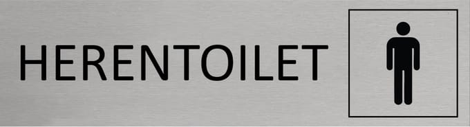 CombiCraft Aluminium deurbordje Herentoilet 165x45mm - per stuk