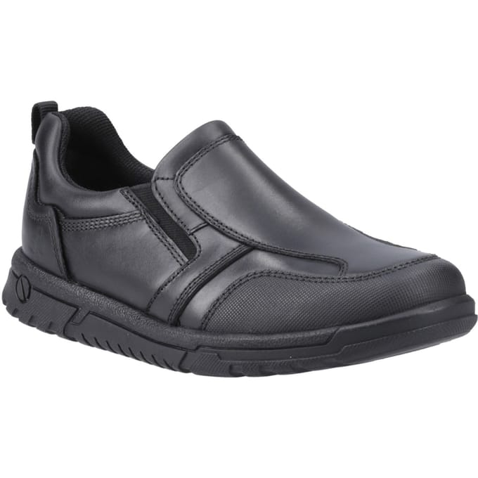 Hush Puppies Sergio Leer Jongens Zwarte Loafers
