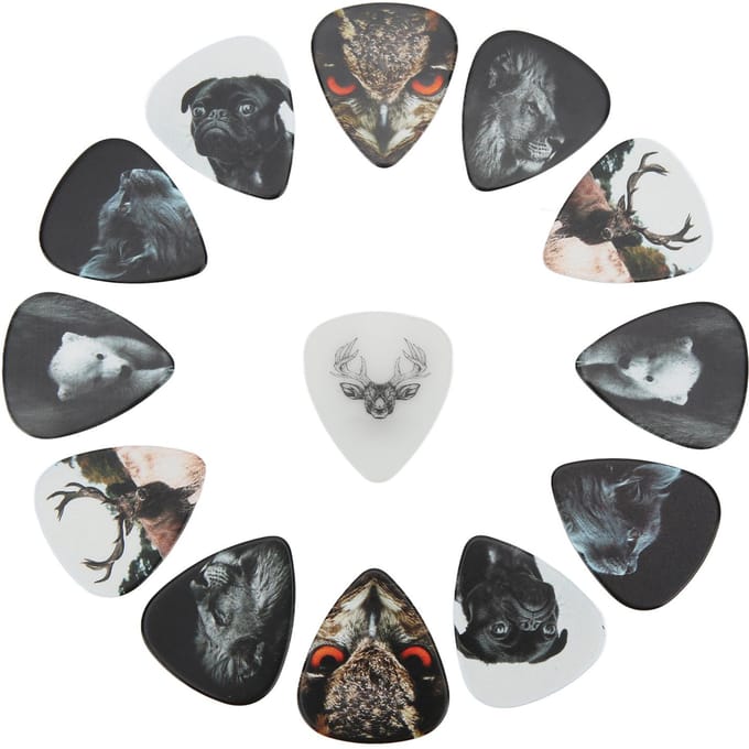 13 Pièces Médiators de Guitare Moyens en Celluloïd avec Boîte Accessoires d'Instrument Starrysky white