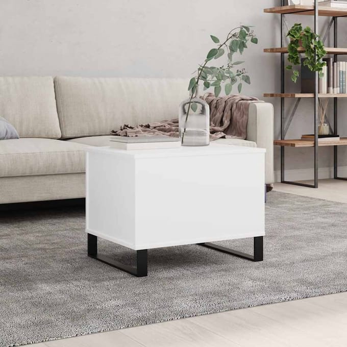 vidaXL - Salontafel - 60x44,5x45 - cm - bewerkt - hout - wit