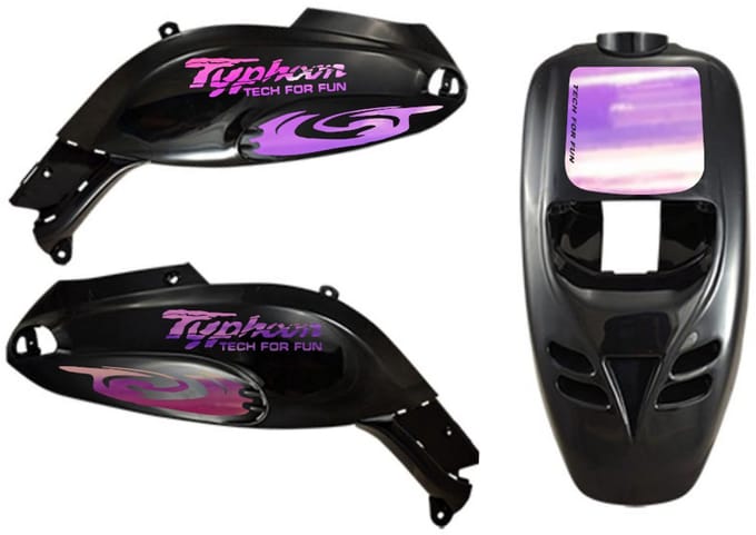 Piaggio Typhoon Stickerset - Hurricane - Roze/Paars Cameleon
