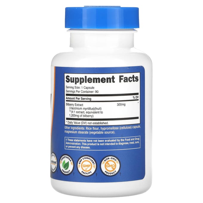 Nutricost, Myrtille, 1 200 mg, 90 capsules