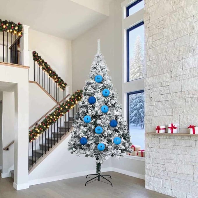 vidaXL - Kerstbal - Set - XXL - 4 - st - Blauw - Ø - 20 - cm - Kunststof