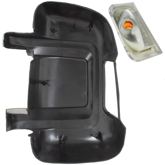 Fiat Ducato III 2006- boîtier de rétroviseur extérieur + INSERT CLIGNOTANT ORANGE droit 2 pièces. ENSEMBLE
