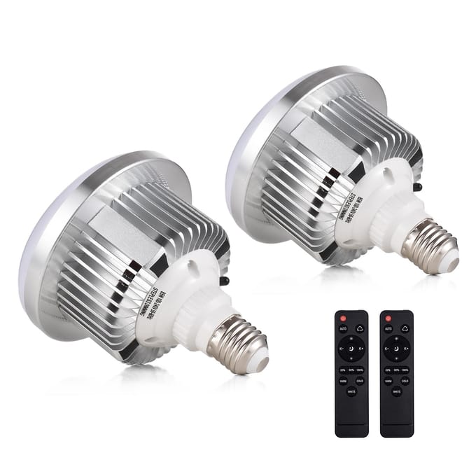 2 stuks 85W LED-lamp 3200K-5500K Fotografielamp Energiebesparende instelbare helderheid E27 2 Pack wit