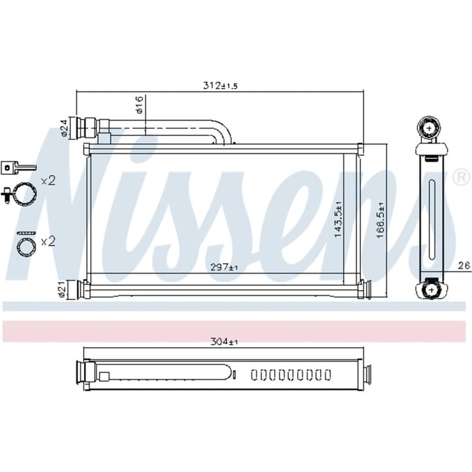 Warmtewisselaar, interieur verwarming NISSENS 70233