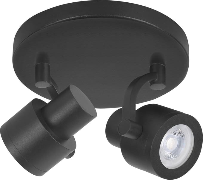 HighLight spot Alto 2 lichts - rond - excl. 2x GU10 - zwart