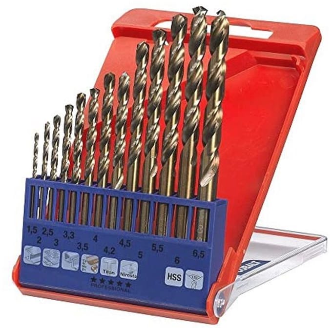 Metaalborenset 13-delig met HSS-E boren, Ø 1,5 tot 6,5 mm voor professioneel gebruik
