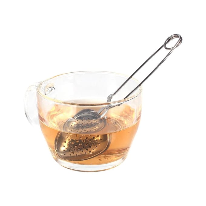 Roestvrijstalen losse thee-infuser, bladzeef, filter, diffuser, kruiden, waterdruppelknijper white