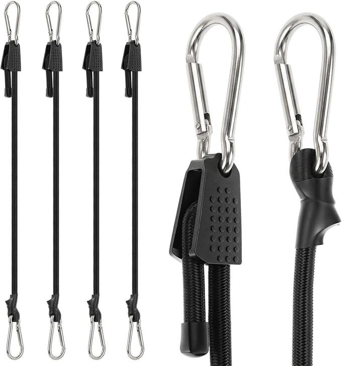 Elastische Spanband met Karabijnhaak Verstelbaar, 100 cm Bagage Spanband Fiets Motor Auto, Sterke Spanelastiek voor Bagage, Camping en Transport