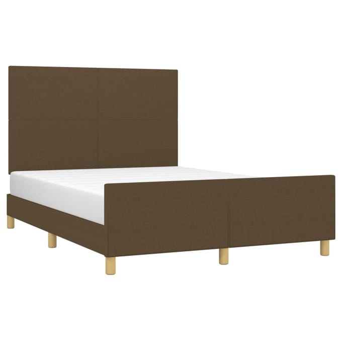 vidaXL - Bedframe - zonder - matras - stof - donkerbruin - 140x200 - cm