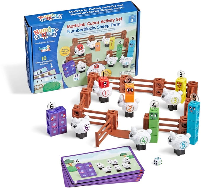 Learning Resources MathLink Cubes Numberblocks Sheep Farm educatief speelgoed. - 3+