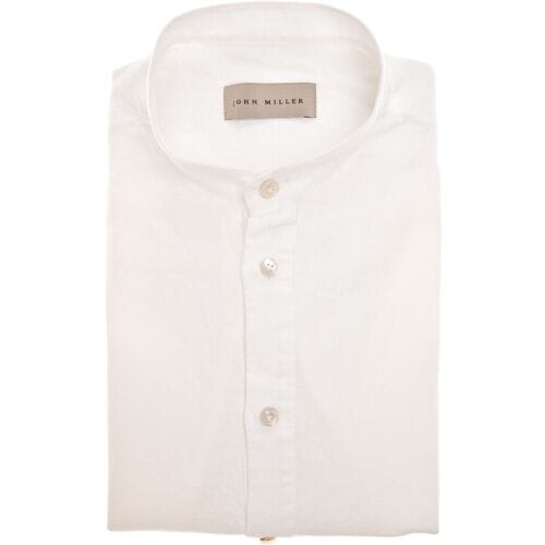 John Miller Overhemd Loose Solid Color Cotton Linnen Antiekwit / male