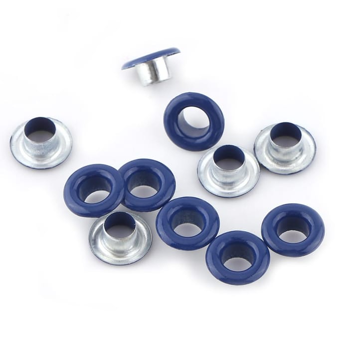 100 Sets 5mm Metallic Scrapbooking Oogjes Gesp Leerbewerking Kledingaccessoire(Gemengde kleur) donkerblauwe kleur