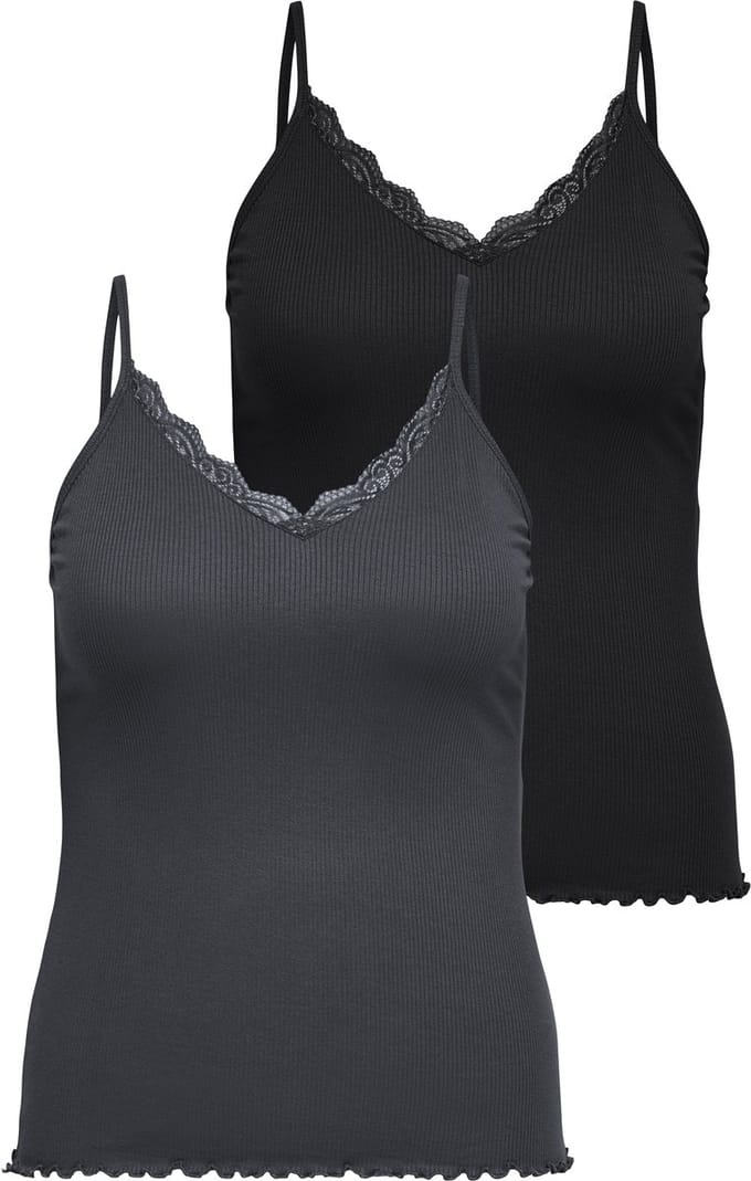 ONLY CARMAKOMA - CARSILLE S/L V-NECK TOP 2PACK JRS - Dames - Blouses