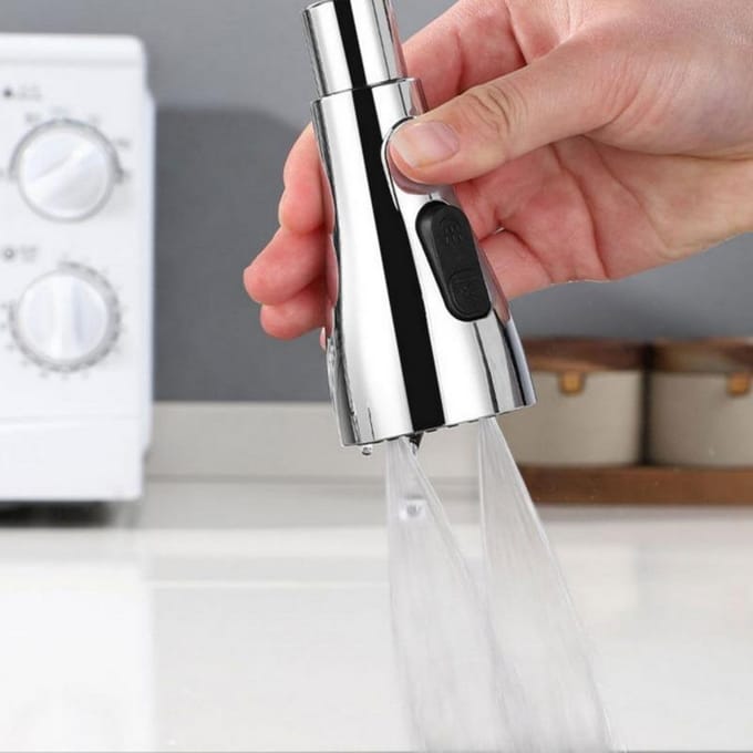 Rallonge de robinet de cuisine, réglage à trois modes, buse de robinet de cuisine domestique rotative à 360 ° noir
