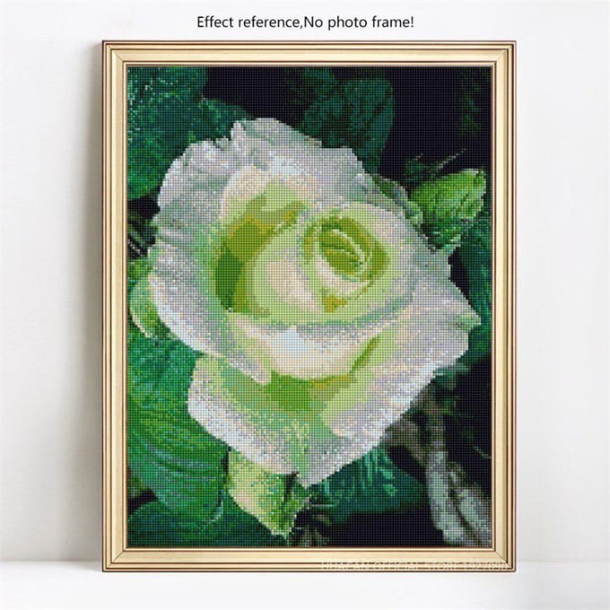Peinture diamant ronde complète, affichage complet, fleur 5D, bricolage, point de croix, strass 20X30CM black