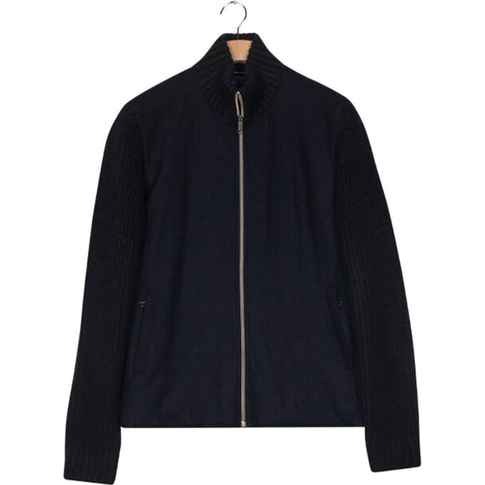 Baileys Vest Knitted Cardigan Zip Front Flanel Fabric Navy / male