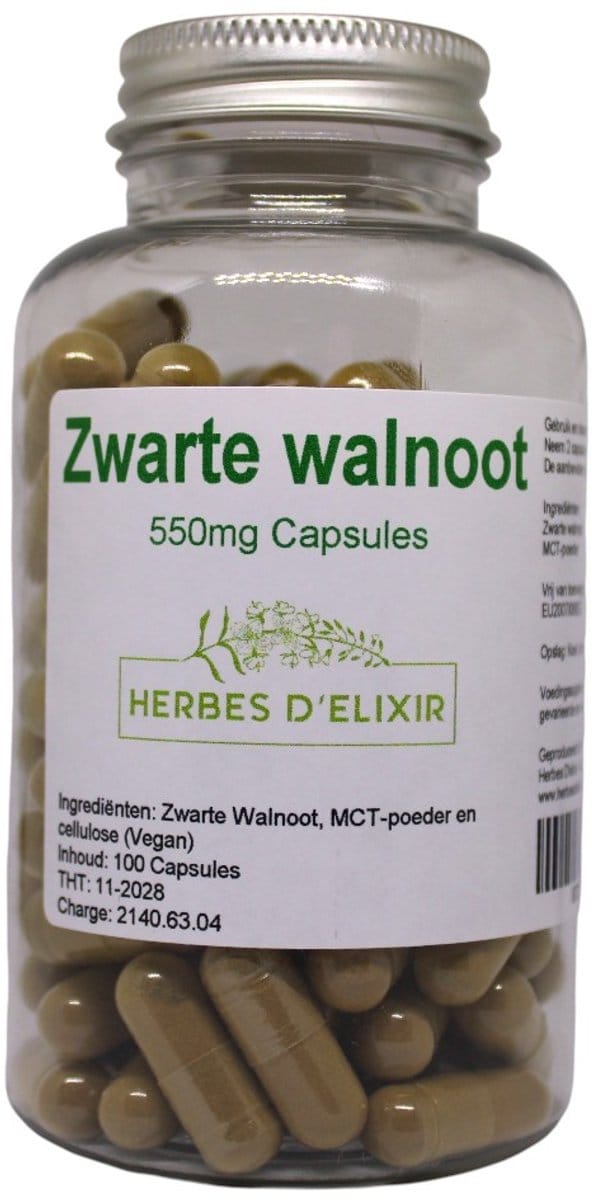 Herbes D'elixir Zwarte Walnoot capsules - 550 mg - 100 capsules