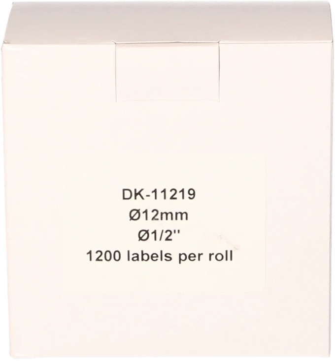 FLWR - Labelprinterrol / DK-11219 / 12x12mm / Wit - Geschikt voor Brother