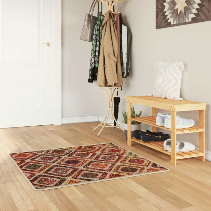 vidaXL - Tapijt - Runner - MARSA - Meerkleurig - 100 - x - 100 - cm - Polyester - en - PVC