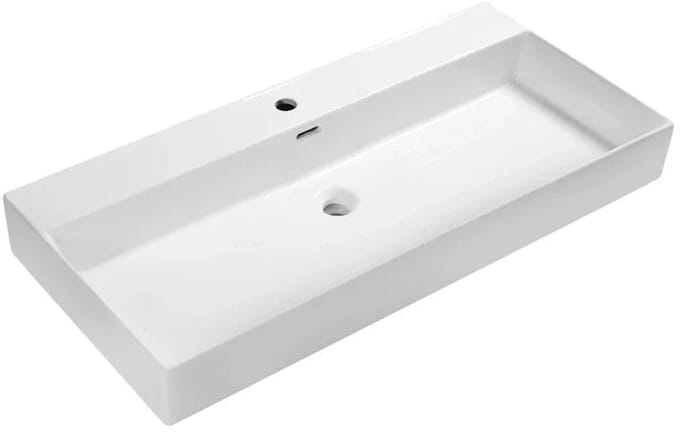 DutchLine - Tight Wastafel 100 - Glans Wit - 1 Kraangat