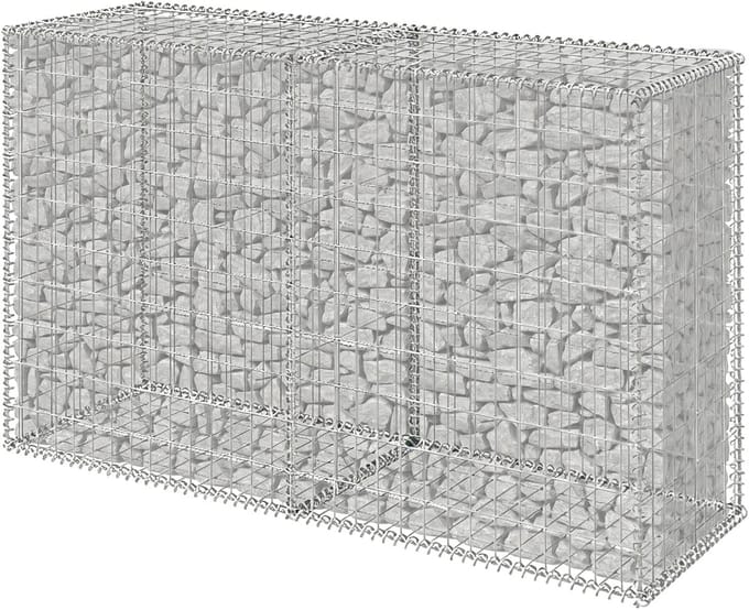Schanskorf - 100x150x50 cm - staal - zilver