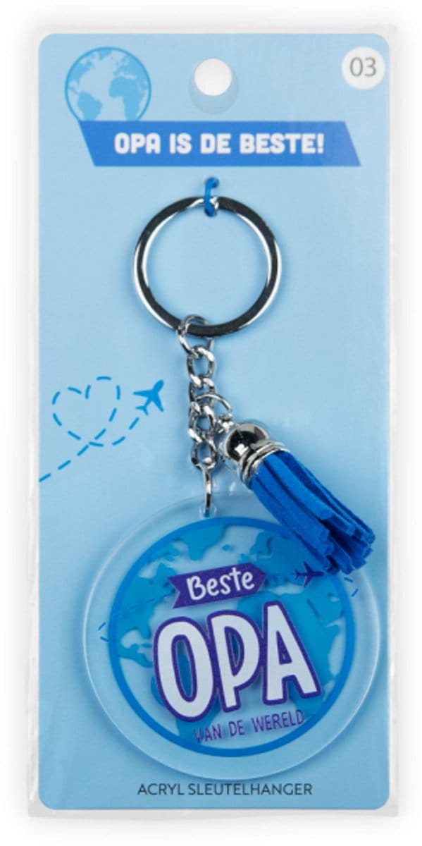 Sleutelhanger met kwastje | Acryl sleutelhanger - Opa