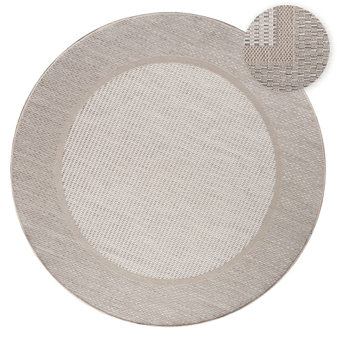 Binnen- en buitenkleed Verona beige 160 cm rond