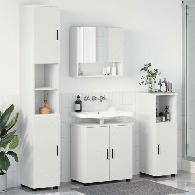 vidaXL - Badkamermeubel - Set - 4 - st - Wit - 61 - x - 35 - x - 64 - cm