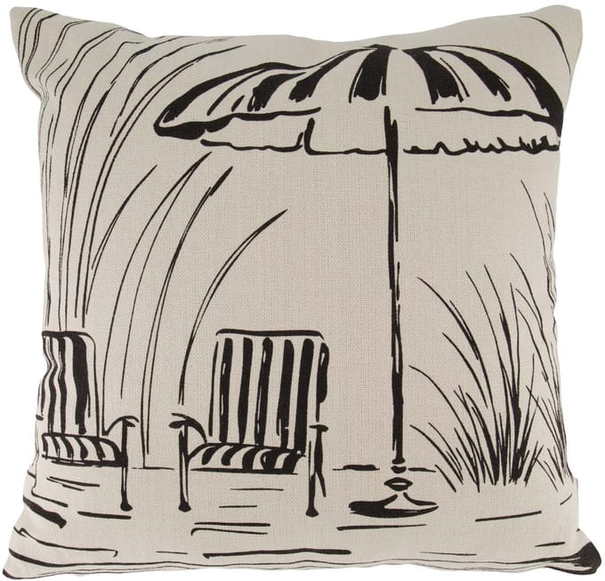 Zusss Kussen Sunshine Tekening 45X45cm 100% Katoen White / Black