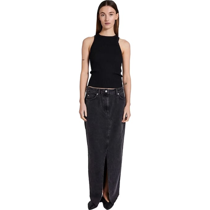 Lange denim damesrok Norr Hannali