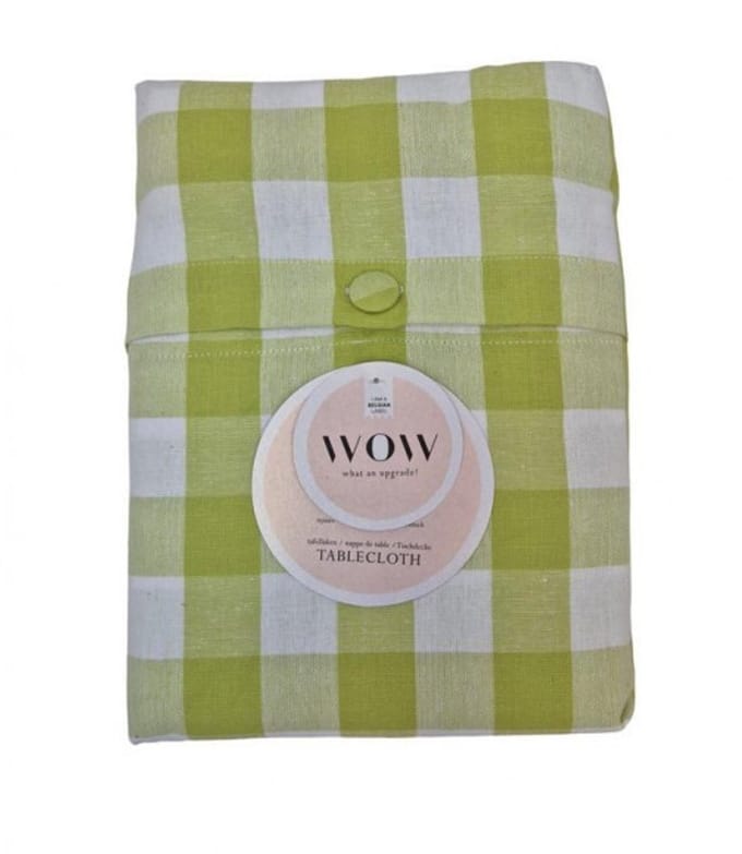 WOW tafellaken 150x150 cm – 100% katoen – groen ruitjesmotief – spring evergreen