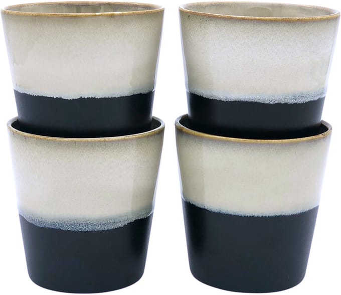 Lavandoux - Cappuccino Mokken - Steengoed - Retro - 220ml - Set van 4
