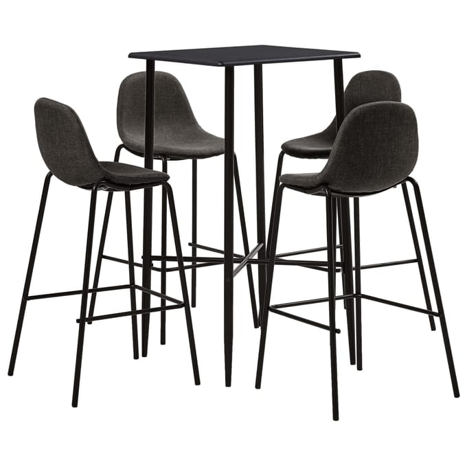 vidaXL - 5-delige - Barset - stof - donkergrijs
