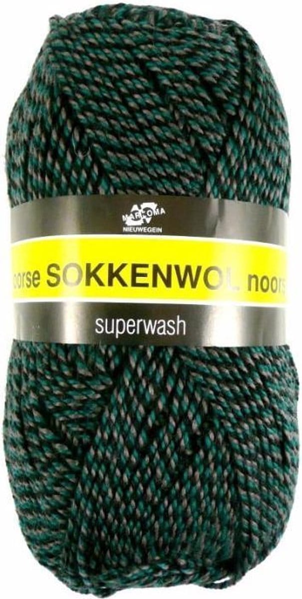 Scheepjes Noorse Wol Markoma 100g - 6847 Groen/Zwart