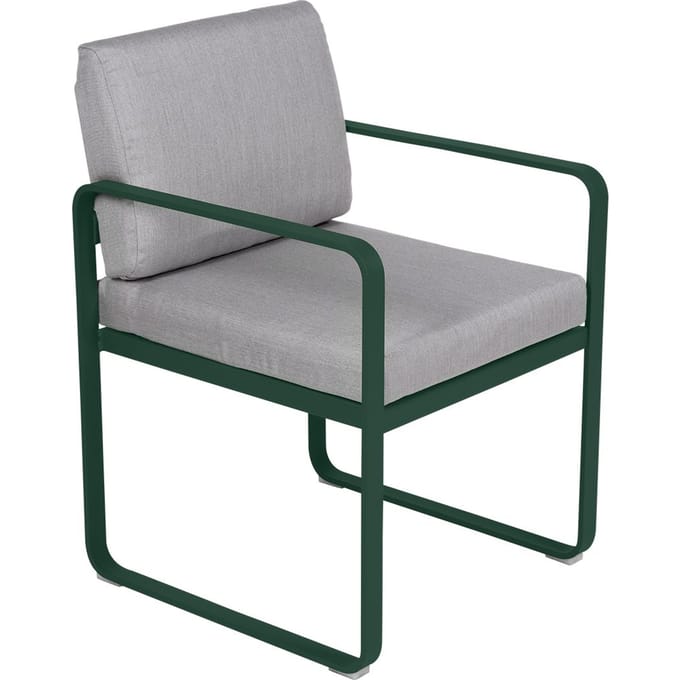 Fermob BELLEVIE fauteuil voor de eethoek - 02 cedergroen - 79 Flanelgrijs