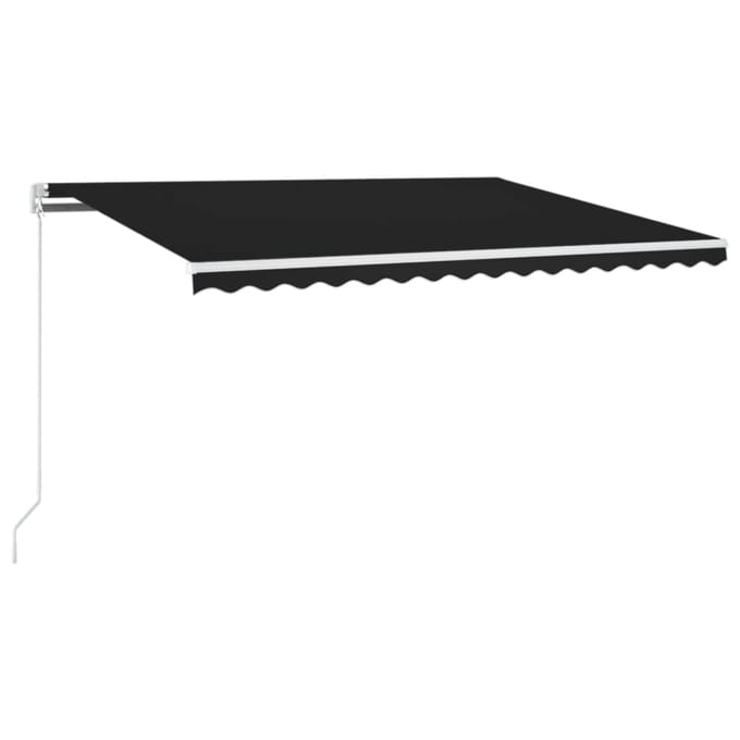 vidaXL - Luifel - handmatig - uittrekbaar - met - LED - 450x350 - cm - antracietkleur