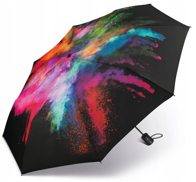 Happy Rain Mini AC Automatic Paraplu Windproof Kleurenexplosie