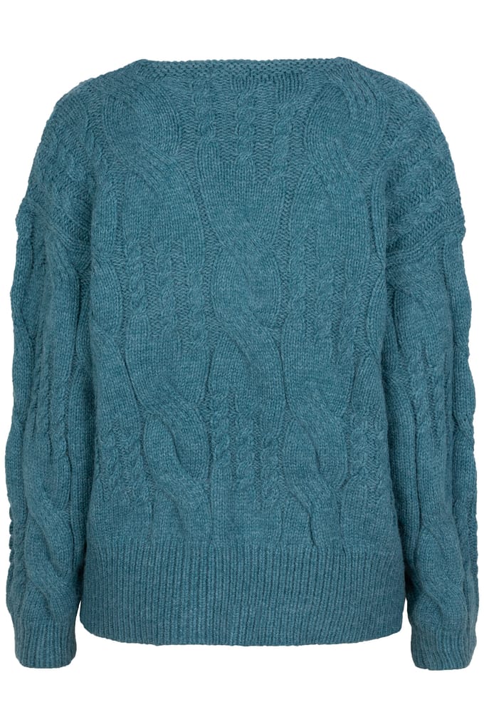 EsQualo Sweater Cables V-neck Galaxy Blue Taglia: S | Maglioni a maglia Outlet | Donna | Blu