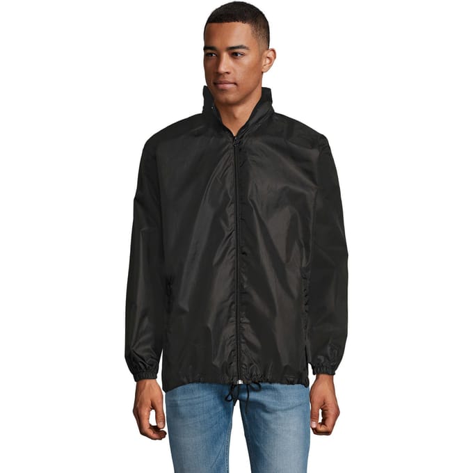 SOLS Unisex windjack met shift voor volwassenen (Zwart)