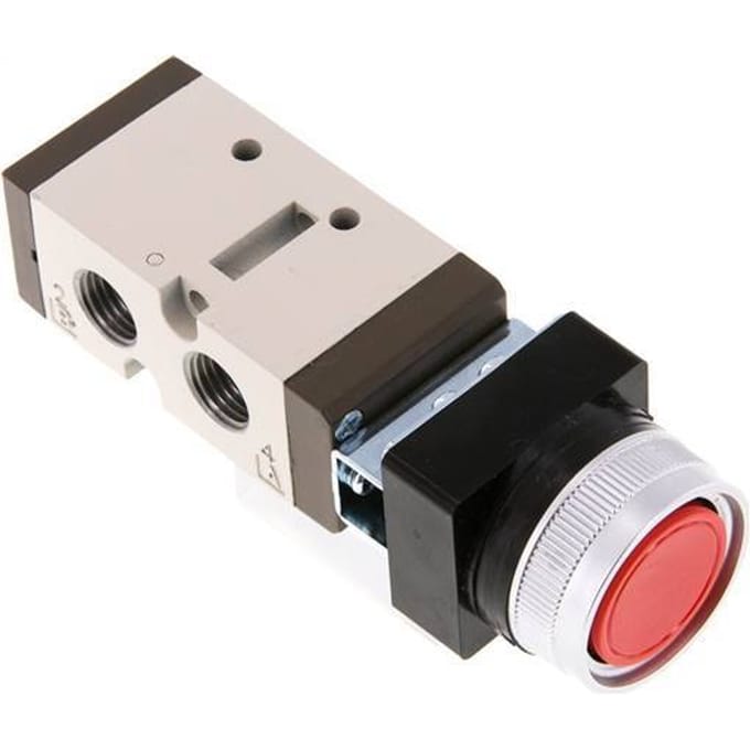 5/2 G1/4'' (G1/8'') Drukknop Ventiel Rood 0-8bar/0-112psi YPC