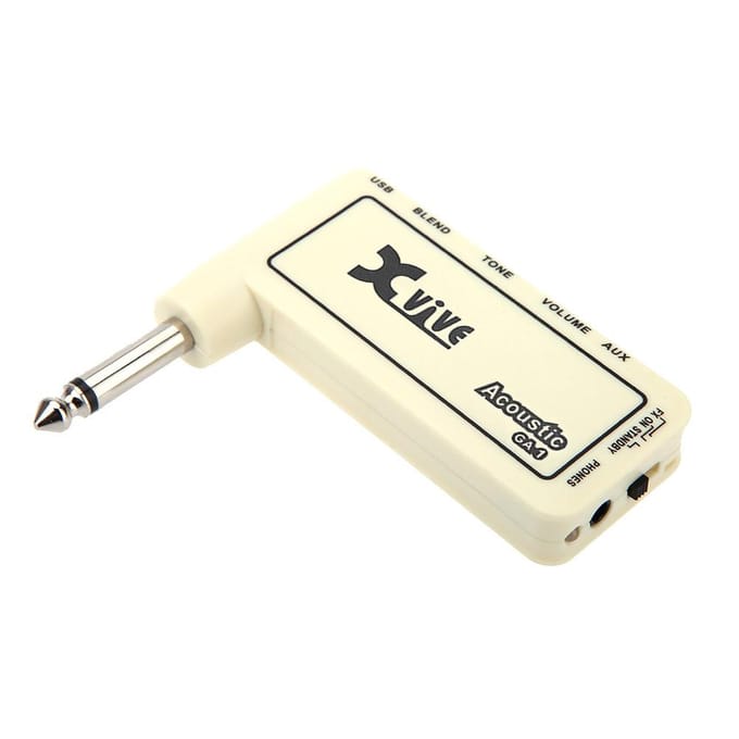 Mini oplaadbare elektrische gitaarplug hoofdtelefoonversterker versterker origineel geluid white