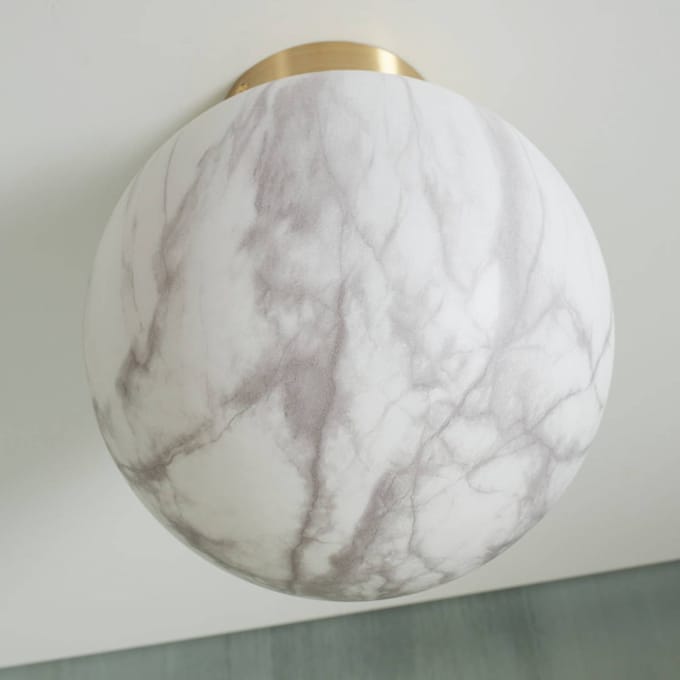 it's about RoMi Plafonniere Carrara - Goud/Wit - Ø28cm - Modern,Luxe
