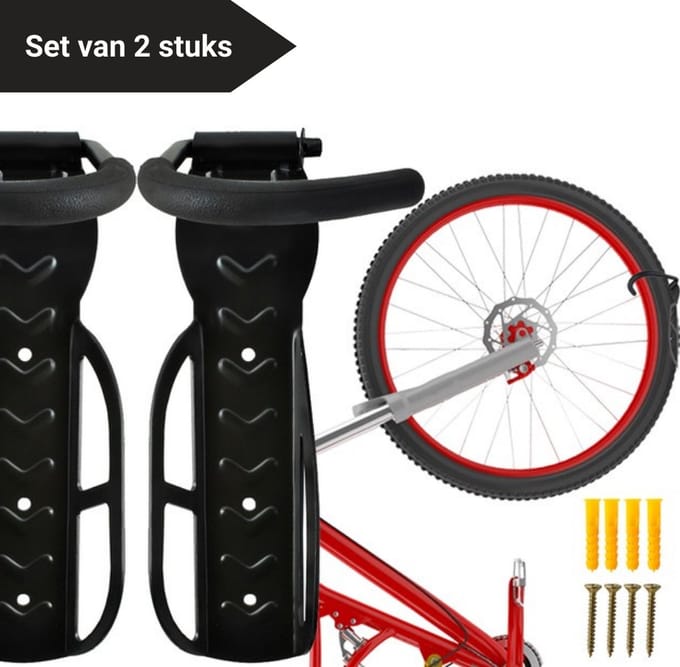 Fiets Ophangsysteem 2x - Fietshaak - Muurbeugel - Ophangbeugel - Fietsbeugel - Fietsenrek