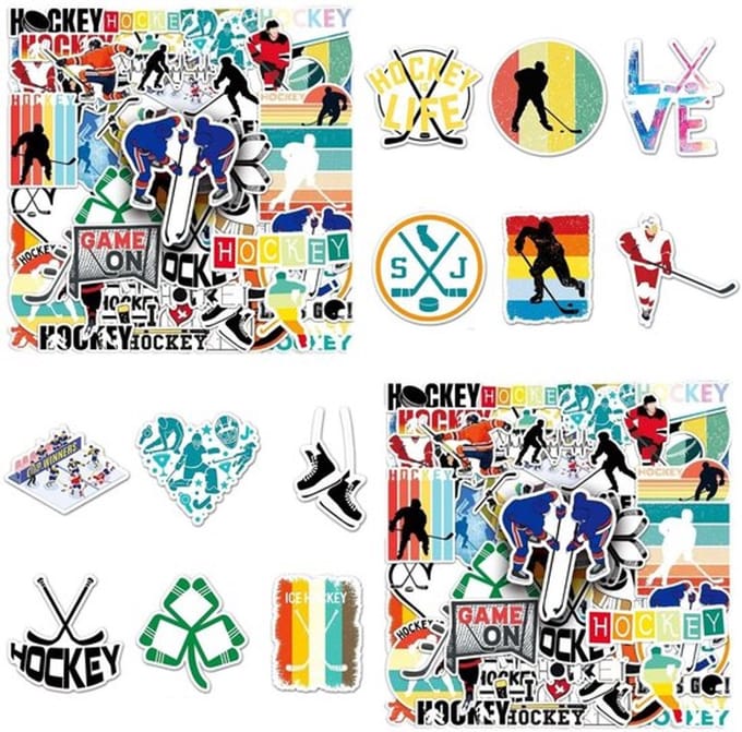 Dailygoods- IJshockeystickers 100 stuks - Zelfklevend