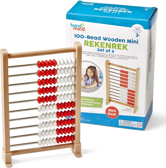Learning Resources Rekenrek - 100 kralen (10 rijen) set van 4 st. - 7+
