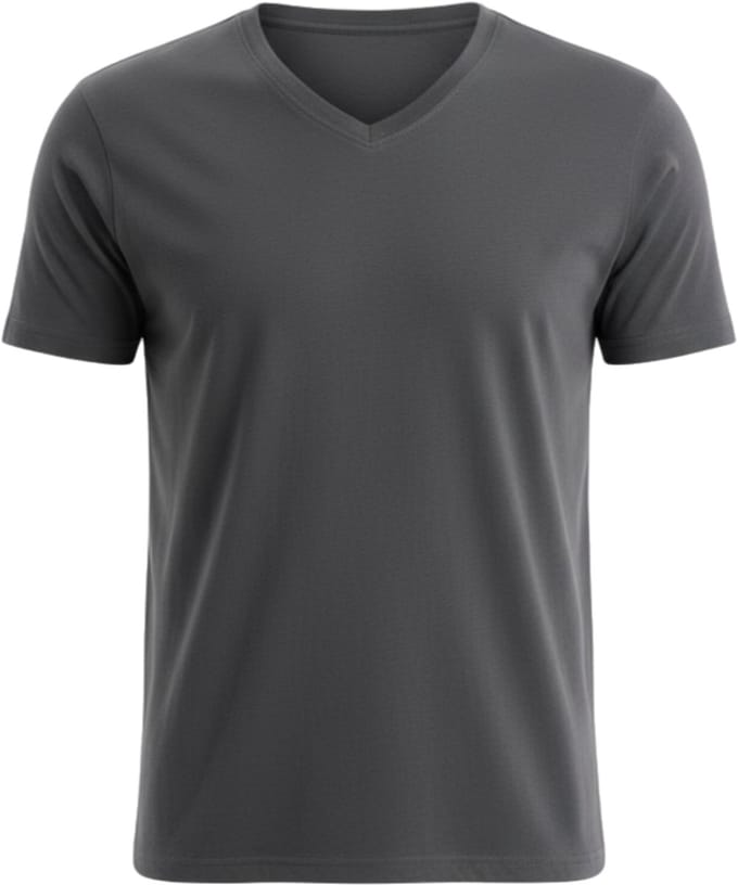 OMBRE T-shirt - Regular Fit - Katoen - Korte Mouw Donkergrijs S