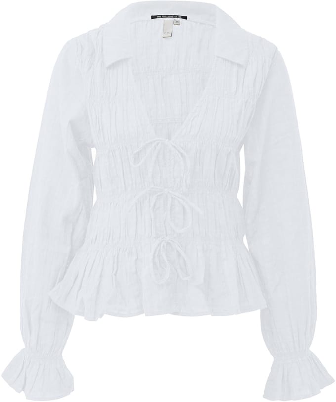 Blouse met smockdetails dames QS Regular Fit